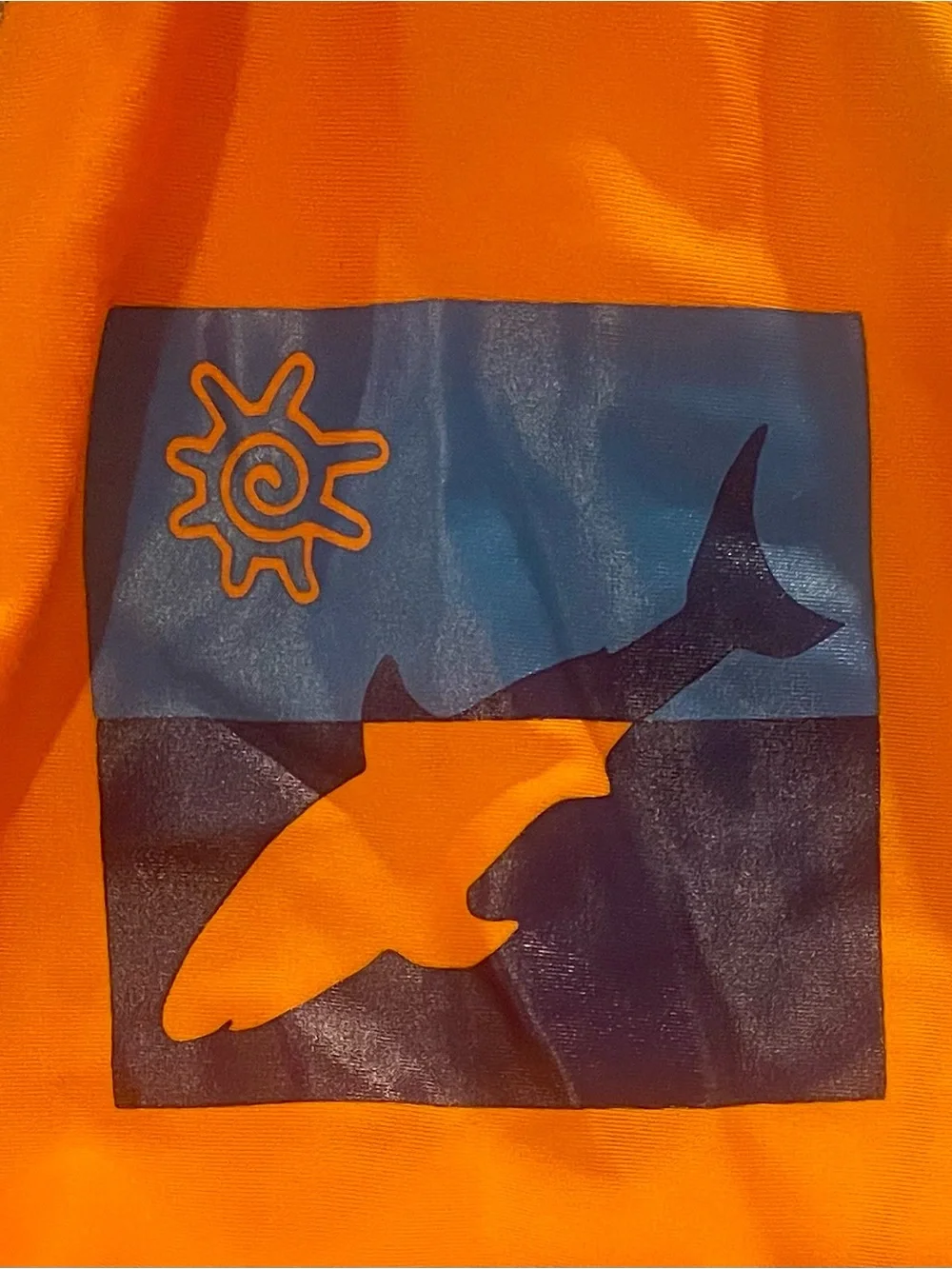 UV Skinz Boys 3T Shark UPF 50+ Short Sleeve Rash Guard Swim Shirt Orange Blue